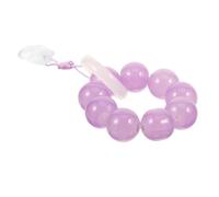 HEALEEP Prayer Beads Finger Ring for Women, Beaded Rosary Jewelry with Fox Charm, Purple Handheld Rosary Bracelet Suitable for Hanfu and Daily Wear