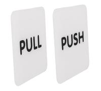 HEALEEP Push Pull Door Sticker Self Adhesive 1 Pair Sturdy Not Easy to Fall Acrylic Sign for Toilet and Shop Entrance for Bathroom and Salon Window