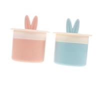 HEALEEP Rabbit Ear Foam Maker for Face Wash and Skincare Cleansing Foam Applicator 2pcs Pink and Blue for Travel and Home Use