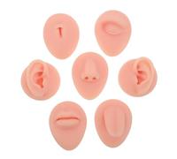 HEALEEP Realistic Silicone Piercing Practice with Mouth Nose Eye Ear Navel Tongue Models Reusable Soft Body Parts for Jewelry Display and Tattoo Training Lightweight Portable Simulation
