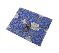 HEALEEP Rectangular Brocade Zippered Buddhist Scriptures Bag Large Vintage Cloth Jewelry Pouch Bag Suitable for Travel and Religious Use