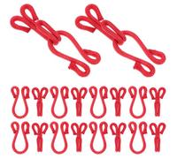 HEALEEP Red Covered Hook and Eye Closure 10pcs Sewing Snap Hooks Metal and Cloth Material for Bra and Garments Sewing