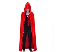 HEALEEP Red Halloween Witch Cloak Hooded Robe with Neck Tie for Cosplay Masquerade Costume Comfortable Wear for Witch and Wizard Role Play Spooky Party Dress Up Accessory