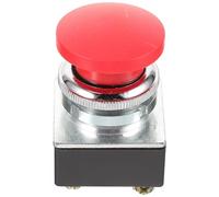 HEALEEP Red Round 30Mm Momentary Push Button Switch Auto Reset Metal Control Button for Industrial and Marine Use
