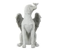 HEALEEP Resin Angel Dog Memorial Statue Garden Memorial Stone Tribute Lawn Decoration with Angel Wings Realistic Dog Grave Marker for Outdoors and Indoors