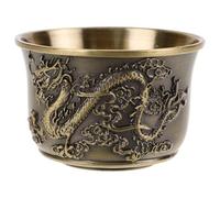 HEALEEP Retro Chinese Dragon Phoenix Tea Cup Vintage Zinc Alloy Mug for Home Office Metal Construction Classic Embossed Design Suitable for Hot Cold Drinks Decorative Teaware for Parties