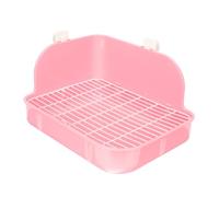 HEALEEP Reusable Bunny Potty Bunny Restroom Litter Tray Rabbit Supply Pet Potty Corner Toilet Small Detachable Bunny Potty Removable Flooring Hamster Plastic Rabbit Supplies Daily Use Pink