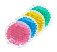 HEALEEP Reusable Small Gel Ice Packs 4pcs, Round Hot Cold Compress for Eyes Knee Ankle Injuries, Portable Flexible Cold Pack Set for Sports and Daily Pain Relief