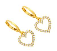 HEALEEP Rhinestone Heart Earrings for Women Copper Studs Elegant Sparkling Jewelry for Daily Wear and Festivals Gift for Valentine Birthday Anniversary