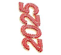 HEALEEP Rhinestone Number Brooch Pin for Women Elegant Year Badge Accessory Minimalist Design Versatile Clothing Decoration Chinese Year Edition