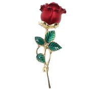 HEALEEP Rose Alloy, Zinc Brooch Elegant Red Flower Women Pin for Floral Lapel Pin with Versatile Use Decorative Accessory and Weddings and Parties