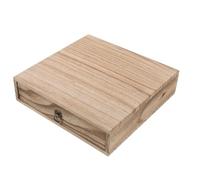 HEALEEP Rustic Wooden Drawer Storage Box with Large Pull Ring - Vintage Solid Wood Desktop Organizer for Office Supplies, Jewelry, and Home Stationery - Compact Decorative Storage Chest