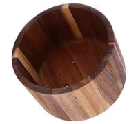 HEALEEP Rustic Wooden Utensil Holder Chopstick Bucket Storage Rack Kitchen Organizer for Cutlery Fork Spatula Farmhouse Style Compact Countertop Storage Box