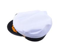 HEALEEP Sailor Hat Captain Hat for Halloween Sailor Costume Props Adult Flanged Design for Men
