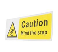 HEALEEP Self-Adhesive Caution Sign Mind The Step Warning Sticker for Floors and Thresholds - Waterproof PVC Safety Sign with Versatile Application for Area with Potential Trip Hazards