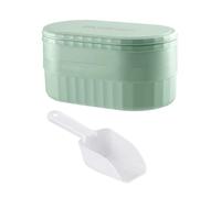 HEALEEP Silicone Ice Cube Tray Multi-Layer Tray with Lid Square Design Non-Stick Surface Safe Freezing Liquids in Green for Hot Summer