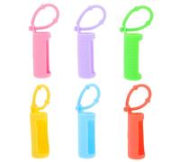 HEALEEP Silicone Roller Bottle Holder Case with Protective Cover 6pcs and Adjustable Beads Strap Assorted Colour for Essential Oil Bottles Travel Accessory