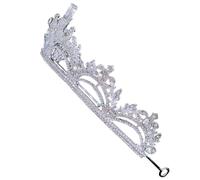 HEALEEP Silver Bridal Tiara Headband Rhinestone Design, Zinc Alloy Material, High Durability, Classic Princess Style Wedding Hair Accessory for Women, Suitable for Engagements