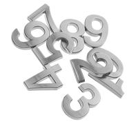 HEALEEP Silver Grey 3D Self-Adhesive House Number Stickers 10Pcs 5Cm for Mailbox and Apartment Outdoor Use