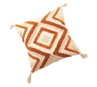 HEALEEP Simple Boho Decorative Throw Pillow Cover for Home, Cotton Cloth Material with Fine Workmanship and Invisible Zipper, Modern Orange Cushion Case for Living Room Decor