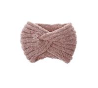 HEALEEP Soft Woolen Yarn Knitted Hair Band for Women, Foldable and Space-saving Cross Headband, Stylish Pink Hair Accessory for Fall and Easily Carried in A Handbag