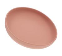 HEALEEP Spill Silicone Dinner Plate with Suction Base for Elderly Disabled Self Feeding Spill Bowl for Home Nursing Facilities and Hospitals Brick Red