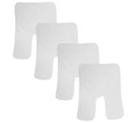 HEALEEP Split Design Facial Towels 4pcs U-shaped Microfiber Esthetician Towels Soft Coral Fleece for Salon and Spa Skin Care White