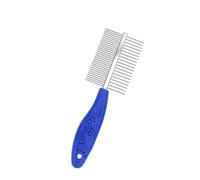 HEALEEP Stainless Steel Pet Comb with Double Row Teeth and Anti-skid Handle for Effective Mat Removal, Dog Grooming Comb for Pet Hair Beauty Cleaning and Dematting