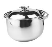 HEALEEP Stainless Steel Prep Cooking Bowl with Lid and Anti-Scald Handle Multipurpose Pot for Soup and Egg Beating Suitable for Hotel Home and Restaurant Kitchens