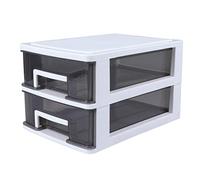 HEALEEP Storage Cabinet with Double-layer Drawer Design Multi-layer Plastic Convenient for Sorting and Storage for Study Room or Desk Organisation