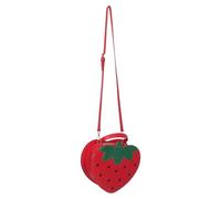 HEALEEP Strawberry Crossbody Shoulder Purse Creative Fake Leather and Polyester Lightweight Design for Women Daily Commutes Large Capacity Strawberry Shape Bag