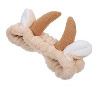 HEALEEP Stretchy Flannel Cow Horn Headband for Women Soft Skincare Spa Hairband for Washing Face Makeup Bath Cute Decorative Hair Wrap Keeps Hair Neat and Tidy