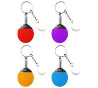HEALEEP Table Tennis Pong Bat Pendant Keychain Bag Decor Fine Workmanship with and Lifelike Appearance 4pcs Material Random Color Suitable for Occasion