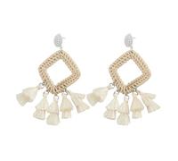 HEALEEP Tassel Ear Drop Ear Dangle Bohemian Style Alloy Rattan Statement Earrings for Women Retro Creative Fashionable Jewelry for Birthday Or Anniversary