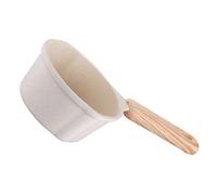 HEALEEP Thickened Milk Pan Non-Stick Small Pour Oil Pot 250ml with Wood Handle Kitchen Saucepan Boiled Egg Heating Pan for Home Use