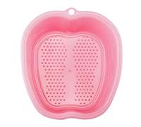HEALEEP Thickened Pink Foot Soak Basin with Massage Holder Multi-use Plastic Foot Bath Bucket and Relaxation