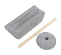 HEALEEP Traditional Stone Tea Grinder 12cm Manual Spice and Coffee Bean Mill Hand Crank Pestle for Kitchen Use and Matcha Powder Grinding