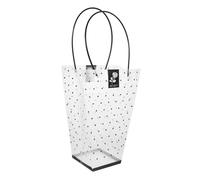 HEALEEP Transparent Flower Packaging Bags with Handle for Bouquets Elegant PVC Rose Wrap Bag for Valentines Mothers Day Birthday Large Floral Gift Carrier for Tulips Lilies Carnations