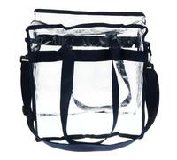 HEALEEP Travel Makeup Bag Portable Cosmetic Bag Wear-resistant Easy Access Dark Blue Plastic Design for Tourism and Camping