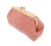 HEALEEP Travel Makeup Bag with Kiss Lock Clasp Large Capacity Corduroy Cosmetic Pouch for Women Portable Organizer for Lipsticks and Beauty Accessories