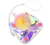 HEALEEP Unicorn Crossbody Bag for Kids Adorable Girls Shoulder Purse Pom Pom Cute Lightweight Messenger Bag for Toddlers for Parties and Everyday Use