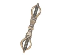 HEALEEP Vintage Brass Vajra Pestle Craft Brass Pestle Ornament Meditation Decor Handmade Amulet Religious Dharma Ornament for Home