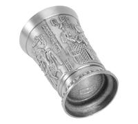 HEALEEP Vintage Metal Wine Cup Ancient Egyptian God's Modelling Round Shot Glass Polished Mouth Multipurpose Chic Drinkware for Hawaii Party