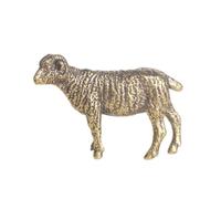 HEALEEP Vintage Sheep Figurine Ornament Brass Desktop Decor Accessory Not Easy to Knock over Small Sheep Shape Indoor Desktop Decor for Office