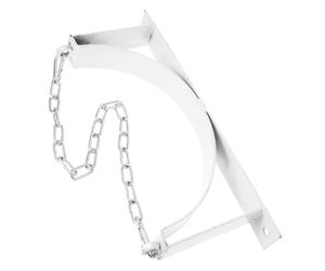 HEALEEP Wall-Mounted Gas Cylinder Rack for Propane and Oxygen Tanks, Single White Steel Bracket with Expansion Tank Mount, Gas Canister Stabilising Stand for Welding and Camping Use