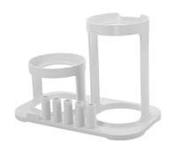 HEALEEP Water Flosser Accessories Holder for Countertop and Shower Use, White Plastic Organizer with Modern Sleek Minimalist Style, Reduces Risk and Provides Quick Access Storage