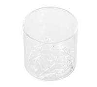 HEALEEP Whiskey Glass Cups Handy and Decorative Japanese Style 180ml 2pcs Shallow Mountain Design Glass Whisky Cups Glassware for Dining Room and Wedding Use