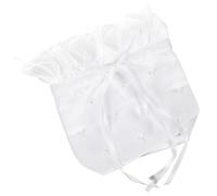HEALEEP White Satin Drawstring Pouch Bride Dolly Bag Elegant Double Fabric Bag Convenient for Holding Small Items and Avoid Object Lost for Weddings and Festivals
