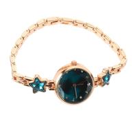 HEALEEP Women Quartz Watch Star Shaped Rhinestone Alloy Wrist Decoration Blue Stylish Ladies Timepiece for Birthday