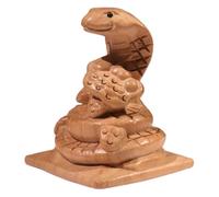 HEALEEP Wood Snake Figurine Realistic Simulation Snake Figures Prank Prop Not Easy to Fade Simple Style Desktop Decoration